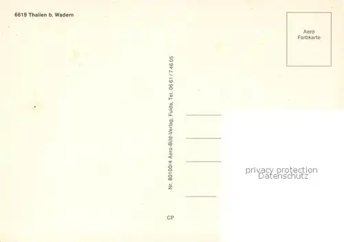 AK / Ansichtskarte Wadern Thailen Wadern