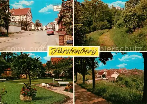 AK / Ansichtskarte Fuerstenberg_Waldeck Teilansichten Hauptstrasse Parkanlage Waldweg Fuerstenberg_Waldeck