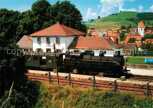 AK / Ansichtskarte Fuetzen Sauschwaenzlebahn Lok 93 1378 mit Museumszug Bahnhof Fuetzen