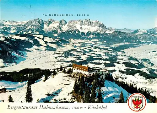 AK / Ansichtskarte Kitzbuehel_Tirol Bergrestaurant Hahnenkamm Fliegeraufnahme Kitzbuehel Tirol