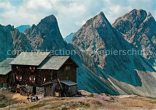 AK / Ansichtskarte Karlsbader_Huette Dolomiten Toerlkopf Gamswiesenspitze Karlsbader_Huette