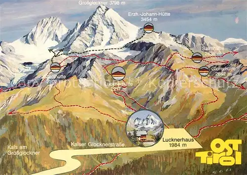 AK / Ansichtskarte Kals_Grossglockner Gasthaus Pension Lucknerhaus Kals Grossglockner
