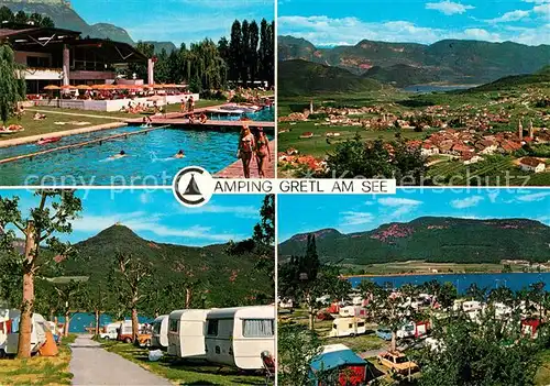 AK / Ansichtskarte Kalterer_See_Suedtirol Camping Gretl am See Freibad Kalterer_See_Suedtirol