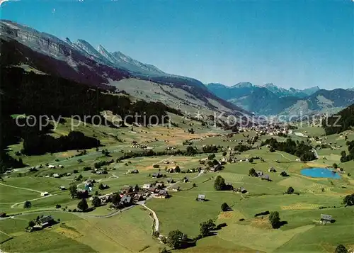 AK / Ansichtskarte Wildhaus_Schoenenboden Fliegeraufnahme Obertoggenburg Churfirst Goggeien Mattstock Speer Wildhaus Schoenenboden