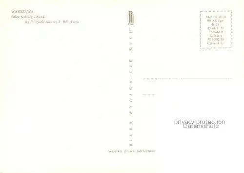 AK / Ansichtskarte Warszawa Kulturpalast Warszawa