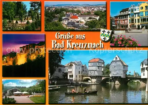 AK / Ansichtskarte Bad_Kreuznach Brueckenhaeuser Kauzenburg Kurpark  Bad_Kreuznach