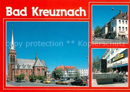 AK / Ansichtskarte Bad_Kreuznach Kirche Marktplatz Brunnen Bad_Kreuznach