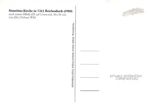 AK / Ansichtskarte Reichenbach_Fils Mauritiuskirche nach einem oelbild auf Leinwand Reichenbach Fils