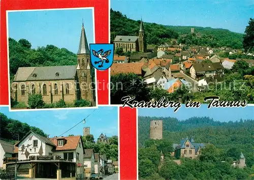 AK / Ansichtskarte Usingen Kirche Burg Imbissstube Zum Hirschen Stadtpanorama Usingen