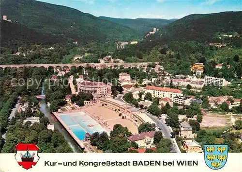 AK / Ansichtskarte Baden_Wien Fliegeraufnahme Kurzentrum Baden_Wien