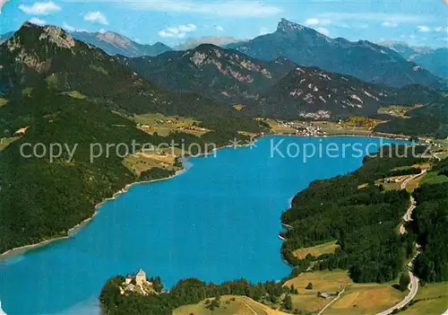 AK / Ansichtskarte Fuschl_See_Salzkammergut Fliegeraufnahme Schloss Fuschl Schafberg Schober Fuschl_See_Salzkammergut