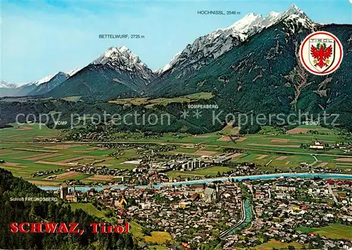 AK / Ansichtskarte Schwaz_Tirol Fliegeraufnahme Kellerjochbahn Hecherhaus  Schwaz Tirol