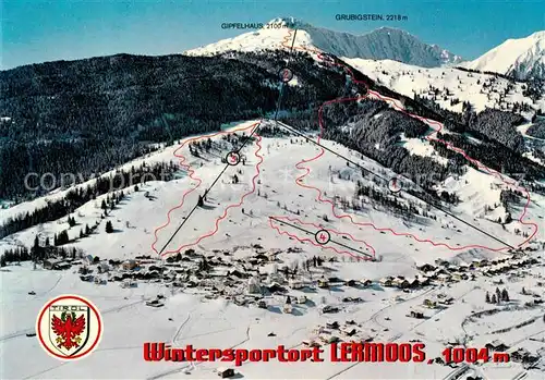 AK / Ansichtskarte Lermoos_Tirol Fliegeraufnahme Skipistenplan Lermoos Tirol