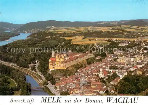 AK / Ansichtskarte Melk_Donau Fliegeraufnahme Barockstift  Melk_Donau