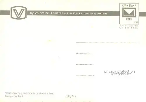 AK / Ansichtskarte Newcastle_upon_Tyne Civic Centre Banqueting Hall Newcastle_upon_Tyne
