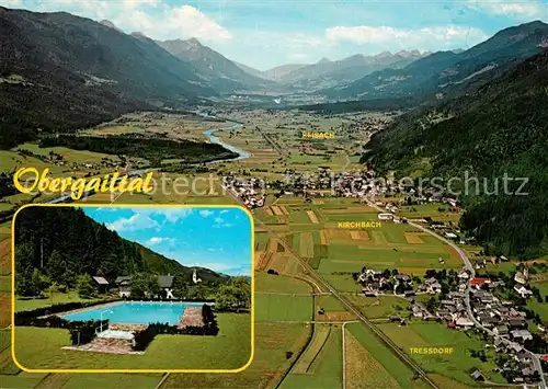 AK / Ansichtskarte Kirchbach_Kaernten Fliegeraufnahme Obergailtal  Kirchbach Kaernten