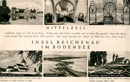 AK / Ansichtskarte Reichenau_Bodensee Muenster Mittelzell Basilika Oberzell Sankt Peter und Paul Reichenau Bodensee