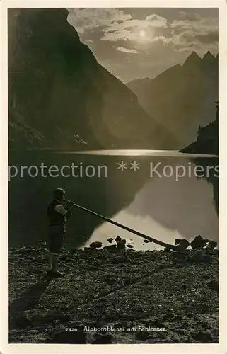 AK / Ansichtskarte Alphorn Alphornblaeser Faehlensee  Alphorn