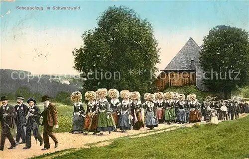 AK / Ansichtskarte Trachten_Schwarzwald Schappelzug  Trachten Schwarzwald