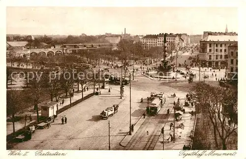 AK / Ansichtskarte Strassenbahn Wien Praterstern Tegetthoff Monument Strassenbahn
