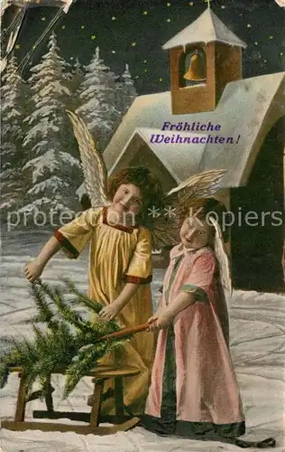 AK / Ansichtskarte Weihnachten Engel Schlitten  Weihnachten