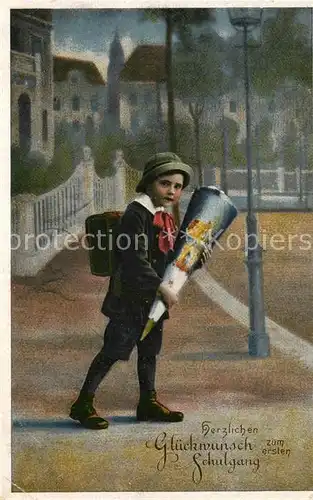 AK / Ansichtskarte Kinder_Child_Enfants Einschulung Schultuete  Kinder_Child_Enfants