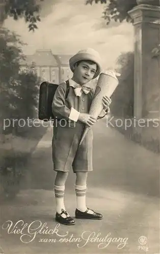 AK / Ansichtskarte Foto_NPG_Nr. 710 2 Einschulung Schultuete  Foto_NPG_Nr.