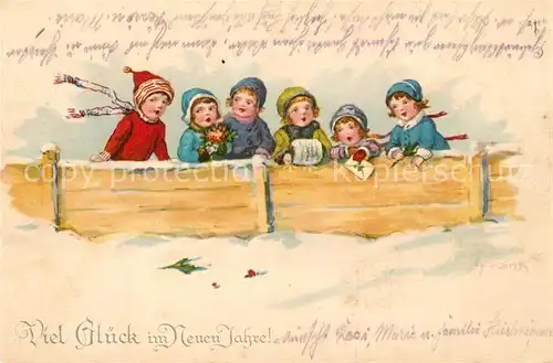 AK / Ansichtskarte Neujahr Kinder Muff  Neujahr