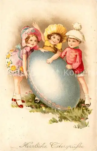 AK / Ansichtskarte Ostern_Easter_Paques Kinder Osterei  Ostern_Easter_Paques