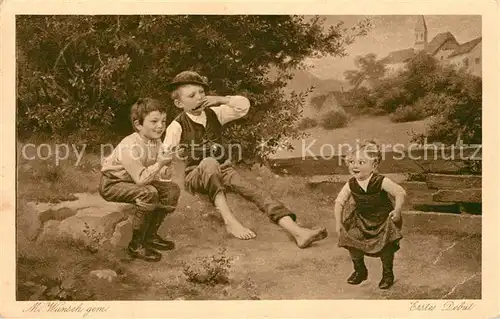 AK / Ansichtskarte Kuenstlerkarte M. Wunsch Erstes Debut Kinder Verlag Wiechmann Nr. 18 Kuenstlerkarte