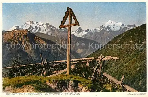 AK / Ansichtskarte Foto_Gaberell_J._Nr. 6913 Riederalp Mischabel Matterhorn Weisshorn  Foto_Gaberell_J._Nr.