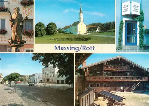 AK / Ansichtskarte Massing_Rottal Marktbrunnen St. Leonhard Wallfahrtskirche Anzenberg  Massing Rottal