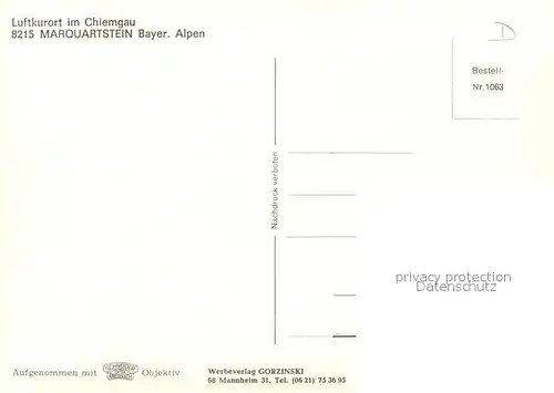 AK / Ansichtskarte Marquartstein  Marquartstein