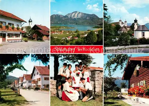 AK / Ansichtskarte Schlehdorf Brueckenwirt Andreaskirche Unterau Jochber Kochelsee  Schlehdorf