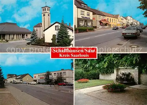 AK / Ansichtskarte Schaffhausen_Saarland Kirche Brunnen 