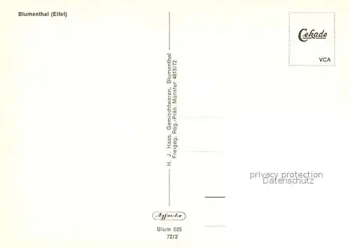 AK / Ansichtskarte Blumenthal_Schleiden Blumenthal Fliegeraufnahme Blumenthal_Schleiden