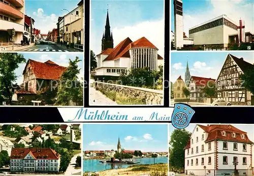 AK / Ansichtskarte Muehlheim_Main Bahnhofstrasse Alte Muehle Rathaus / Muehlheim Main