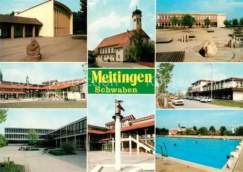 AK / Ansichtskarte Meitingen Kirche Freibad Meitingen
