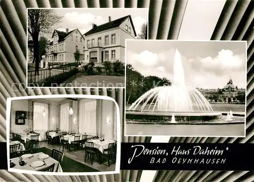 AK / Ansichtskarte Bad_Oeynhausen Pension Haus Daheim Springbrunnen Fontaene Bad_Oeynhausen