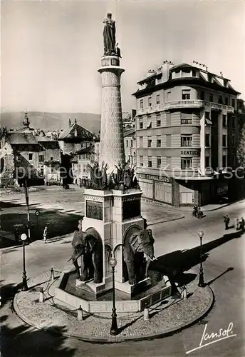 AK / Ansichtskarte Chambery_Savoie La Fontaine des Elephants Statue du General de Boigne Chambery Savoie