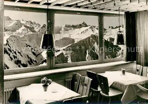 AK / Ansichtskarte Mittelberg_Kleinwalsertal Walmendingerhorn Bahn Bergrestaurant Gebirgspanorama Mittelberg_Kleinwalsertal