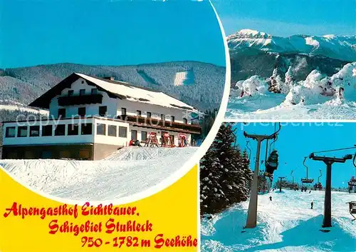 AK / Ansichtskarte Spital_Semmering_Steiermark Alpengasthof Eichtbauer Schigebiet Stuhleck Alpenpanorama Spital_Semmering