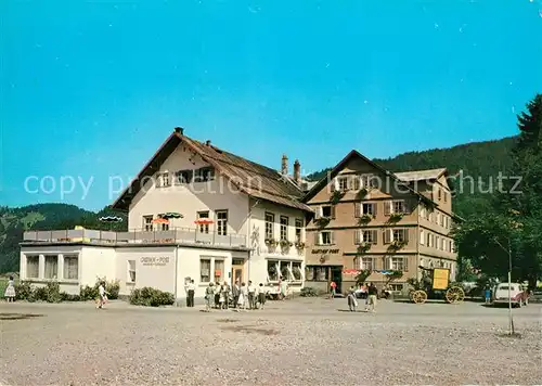 AK / Ansichtskarte Bezau_Vorarlberg Hote Post Postkutsche Bezau Vorarlberg
