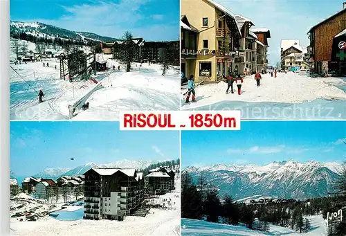 AK / Ansichtskarte Risoul Front de Neige Rues commercantes Batiments pittoresques vue panoramique Wintersportplatz Alpen Risoul