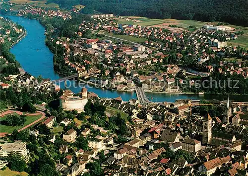 AK / Ansichtskarte Schaffhausen_SH Fliegeraufnahme mit Munot und Rhein Schaffhausen SH