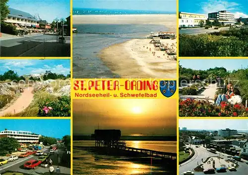 AK / Ansichtskarte St_Peter Ording Fliegeraufnahme Strand Seebruecke  St_Peter Ording