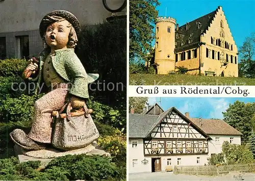 AK / Ansichtskarte Roedental Entstehungsort der Hummelfiguren Wanderbursch Schloss Rosenau Happachsmuehle Roedental