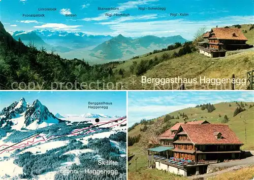 AK / Ansichtskarte Schwyz Berg Gasthaus Haggenegg Skigebiet Brunni  Schwyz