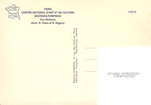 AK / Ansichtskarte Paris Centre National dArt et e Culture Georges Pompidou Vue aerienne Paris