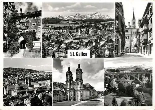AK / Ansichtskarte St_Gallen_SG Panorama Orts und Teilansichten St_Gallen_SG